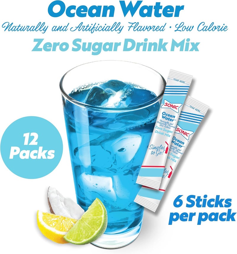 SINGLES TO GO! Sonic Ocean Water Powdered Drink Mix - 72 Sticks - Image 4
